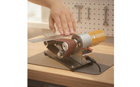 Mini Belt Sander with Grinding Wheel Multi-Functional Benchtop Sander Electric Blade Edge Restorer Bench-Top Power Tool Compact