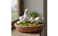 4 Pieces Realistic Design Miniature Duck Family Set Lifelike Details Small Duck Ornaments Handmade Craft for Aquatic Aquarium, Potted Plants