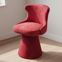 Minimalist Design Swivel Makeup Chair Soft Padded Cushion Upholstered Vanity Stool with Backrest Ergonomic Back Support Upholstered Makeup Stool Scratch Resistant Textile for Nail Salon