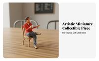 Miniature Cafe Miniature Scene Person Highly Detailed 1:64 Scale Waiter Figurine Hand-Painted Server Model Realistic Features