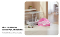 Small Pet Toilet Spill-Resistant Guard Lagomorph Potty with Grate Lagomorph Litter Box Large Capacity Guinea Pig Potty