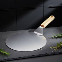 Pizza Peel with Wooden Handle Round Pizza Peel Easy to Clean for Pizzaiolos, Pizzerias
