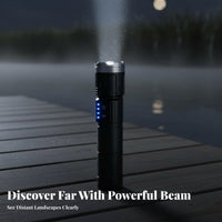 Battery-Powered Lamp Flashlight Type-C Fast Charging High Power Zoomable Flashlight Long Range Waterproof Torch Shockproof