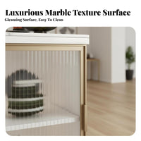 Fluted Glass Door curved-Front Nightstand Curved Design Side Cabinet Multi-Functional Storage Furniture Space-Saving for Apartment Dwellers, Homeowners, Students, Living Room, Small Spaces, Bedroom, Home Office