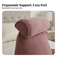 Ergonomic Design Bed Rest Support Pillow Side Pocket Bed Lounger with Neck Support High-Resilience Filling for Elderly, Sofa, Bedroom, Floor
