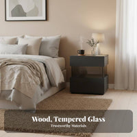 Minimalist Design Suspended-Top Bedside Cabinet Floating Illusion Design Nightstand Space-Saving Bedroom Furniture Ample Storage for Apartment Dwellers, Homeowners, Students, Small Areas, Dorm Room, Office