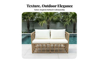 Water-Resistant 4-Piece Woven Seating Group All-Weather Outdoor Furniture Plush pads Patio Lounge Easy to Clean for Homeowners, Families, Business Owners, pool area, Balcony, Garden, rearyard
