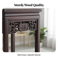 Chinese Design Ornate Pot Stand Floor-Standing Tall Plant Pedestal Minimalist Design Home Furnishing Stable Structure for Admirers of Traditional Furniture, Gardeners, Living Room, Entryway, Hallway, Balcony