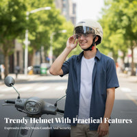 Motorcycle Half Helmet CCC Certified Open Face Helmet Lightweight Guarding Headwear for Motorcyclists, Adults, City Commuting, Daily Travel