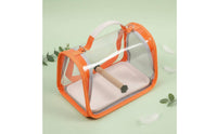 Foldable Design Transparent Bird Carrier Bag Includes Perch and Tray Portable Bird Travel Enclosure Hands-Unrestricted Crossbody Parrot Carrier Clear View for Vet Visits, Outdoor