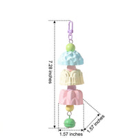 Parrot Toy Grinding Stone with Bell, Mineral Cup Stack Cockatiel Toy for Beak Grinding, Lovebird Cage Accessory with Metal Hanging Chain