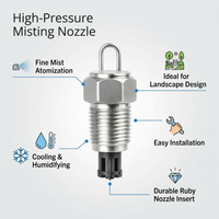 304 Stainless Steel Misting Nozzle for Garden Impact Atomizing Spray, Landscape Cooling Outdoor Humidification Patio