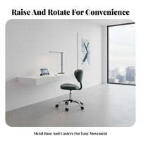 Lumbar Support Ergonomic Rolling Chair Height Adjustable Wheeled Mesh Back Chair Small Footprint Swivel Seat Reclining Backrest for Students, Gamers, Workplace, Study Room
