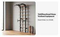 Wall Mounted European Ladder Multi-Functional Beech Wood Gym Ladder Structure Multifunctional European Ladder for Athletes, Families, Indoor
