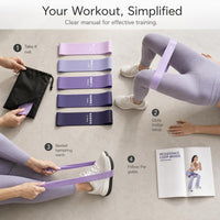 Natural Latex Resistance Bands Set for Home Fitness, Glute Training, Yoga & Strength