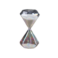 Glass Hourglass Iridescent Faceted Sand Timer Decorative for Office, Minimalists