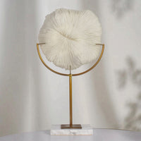 Coral Sculpture with Marble Base Modern Coral Sculpture Faux Tabletop Ornament for Living Room