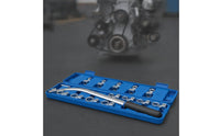 15 Pieces Automotive Drive Belt Tool with Case Curved Drive Belt Tool Kit Slim Tensioner Wrench Set Thin for Workshops