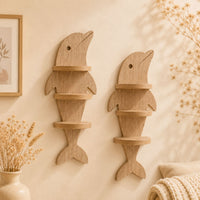 Animal-Shaped Wall-Mounted Storage Shelf, 3-Tier, MDF, Vintage Style