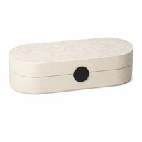 Oval Container with Hinged Lid Elegant Storage Box with Hinged Lid Secure Organizer for Dresser