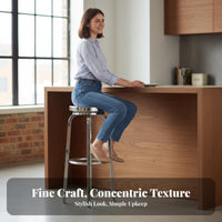 Industrial Design Backless Metal Swivel Stool Built-in Footrest Bar Chair Easy Assembly Indoor Seating Scratch-Resistant for Restaurant Owners, Adults, Homeowners, Cafe, Counter, Kitchen, Home