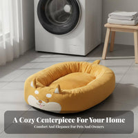 Large Dog Bed Four-Season Use Washable Dog Lounger Removable Cover Bolster Pet Bed for Medium Dogs