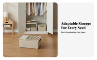 Large Capacity Compartmentalized Clothes container Stackable Wardrobe Box With Handles Closet Container particleresistant for Apartment Dwellers, Homeowners, Under Bed, Bedroom, Dorm Room, Shelves