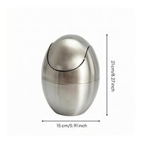 Desktop Trash Can Silver Small Garbage Bin Compact