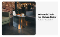 Light Luxury and design C-Shaped Sofa Table Nordic stylistic Home Furnishing Modern Design Household Furniture Space-Saving for Small Apartment Residents, Cafe Owners, telecommuting Workers, Living Room, Bedroom