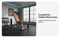 Full Body Workout Foldable Exercise Bench Thick Padded Cushion Dumbbell Bench Heavy Duty Steel Frame Strength Training Equipment Ergonomic Design for Men, Home Use