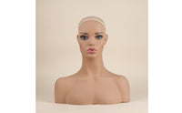 Mannequin Bust PVC Mannequin Head with Shoulders Female Display Head for Salons