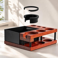 coffee Tamping Station Anti-Slip coffee Tamping Station with Tamper Holder Easy-to-Clean Portafilter Stand, with Spring for Baristas, Cafe