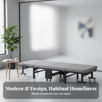 Foldable Design Adjustable Reclining Sleeper Easy Setup Single Camp Cot Sturdy Frame Folding Bed durableDuty Construction for Office Workers, Hospital Visitors, Indoor, Traveling, Camping, Patio