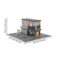 Building Model with Display Base Realistic Miniature Building Tabletop Scale Scene Model for Collectors
