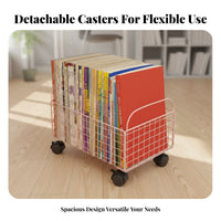 Rolling Book mobile organizer lowlow-silhouette Design Wheeled Organizer mobile organizer with casters for children