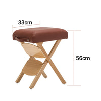 Foldable Design Folding Massage Stool High-Density Padding Portable Therapist Stool Folds Flat Beech Wood Massage Seat Compact for Beauticians, Physiotherapists, Beauty Salon, Spa, Mobile Treatment