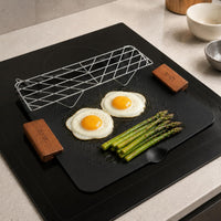 Cassette Cooktop Compatible Camping Grill Pan Induction Ready Nonstick Grill Pan Easy to Clean Cookware Lightweight for Outdoor, Home