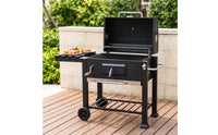 Wheeled Briquette Grill Built-in Thermometer Briquette Grill Flank Shelf