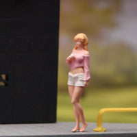 1/64 Seaside Girl Figurine Resin Miniature Girl Figure Standing Figure for Collectors