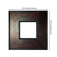 Wooden Picture Frame Rustic-Lumber Frame with Black Border Wall-Mountable for Bedroom, Hallway