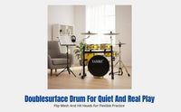 Double-Sided Quiet Drum Set, Portable Practice Kit for Adult Beginners, Jazz, Professional, Birch Wood