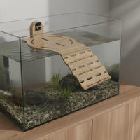 Turtle Basking Dock Deep Water Tank Design Suction Cup Amphibian Ramp Non-Slip Pet Enclosure