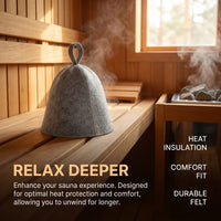 Wool Sauna Hat for Spa Relaxation, Steam Room Accessories, Heat Dry Headrest, Sauna Cap for Steam Bath, Comfortable Sauna Beanie for Home Use