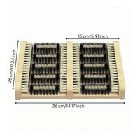 Wooden Boot Scraper Brush Dense Bristles Wooden Shoe Brush Footwear Cleaner Natural Wood Portable for Entryway