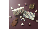 Travel Mahjong Set Reptile-Textured Pattern Box Portable Travel Mahjong Game Compact for Journeyers, Students, Camping, Dorm Room, Parties