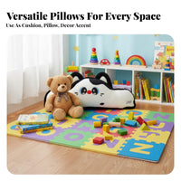 Long Soft Animal Cushion Support Starry-Eyed Cat Backrest Multi-Functional Cat Shaped Headboard Pillow for Teenagers, Bedroom, Dorm Room, Sofa