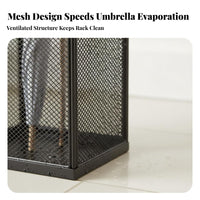 Entryway Umbrella Rack Large Capacity Stand-Alone Standing Umbrella Rack Hollow Design Storage Bin Stable Framework Hiking Pole