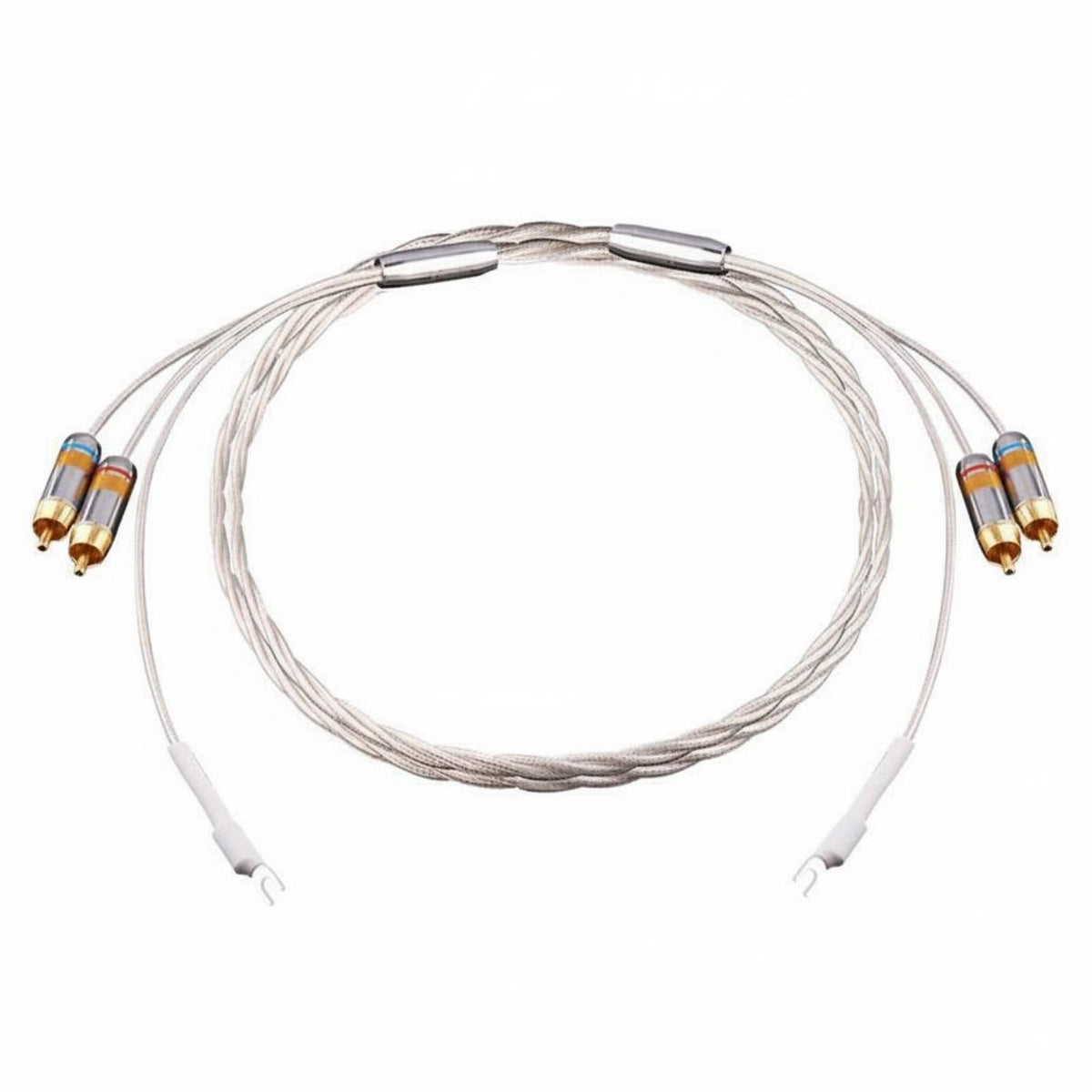 Phono RCA Cable with Ground Wire Twisted Pair Braiding for Vinyl Enthusiasts
