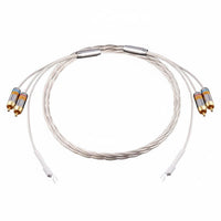 Phono RCA Cable with Ground Wire Twisted Pair Braiding for Vinyl Enthusiasts