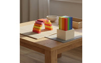 100 Pieces Educational Preschool Stacking Toy Toddler-Friendly Wooden Rainbow Blocks Shape Awareness Color Sorting Structure unrestrictedEnded Play for Preschoolers, Toddlers, Kindergarten